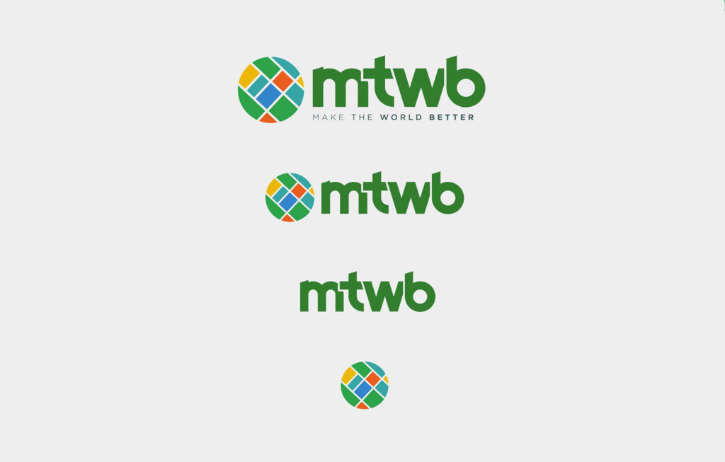 A responsive logo system for our client Make the World Better provides options for a flexible identity.