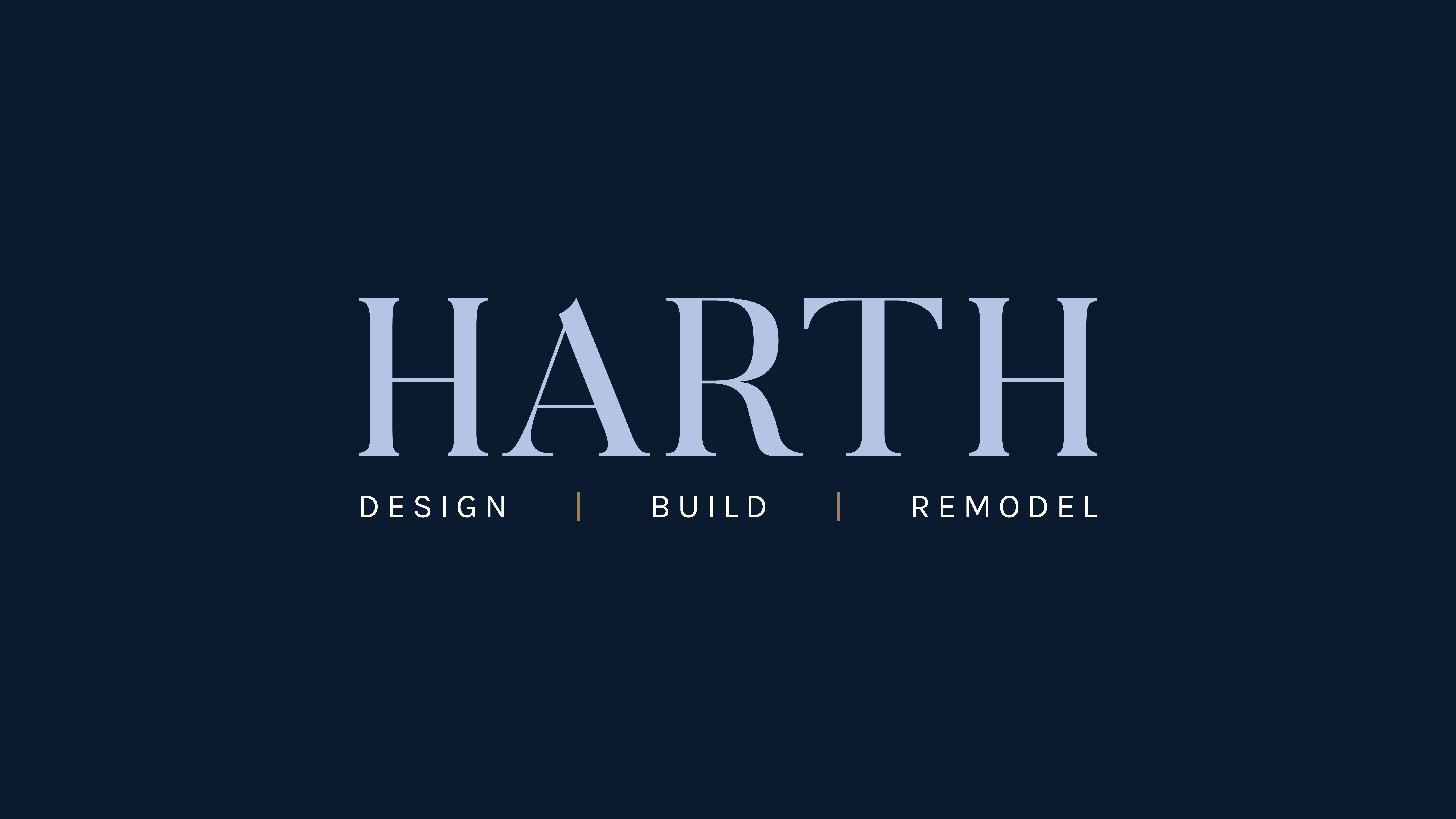 The logo for Harth Builders demonstrates the pairing of serif and sans serif fonts.