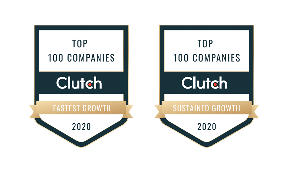 clutch top 100 fastest growth and sustained growth badges