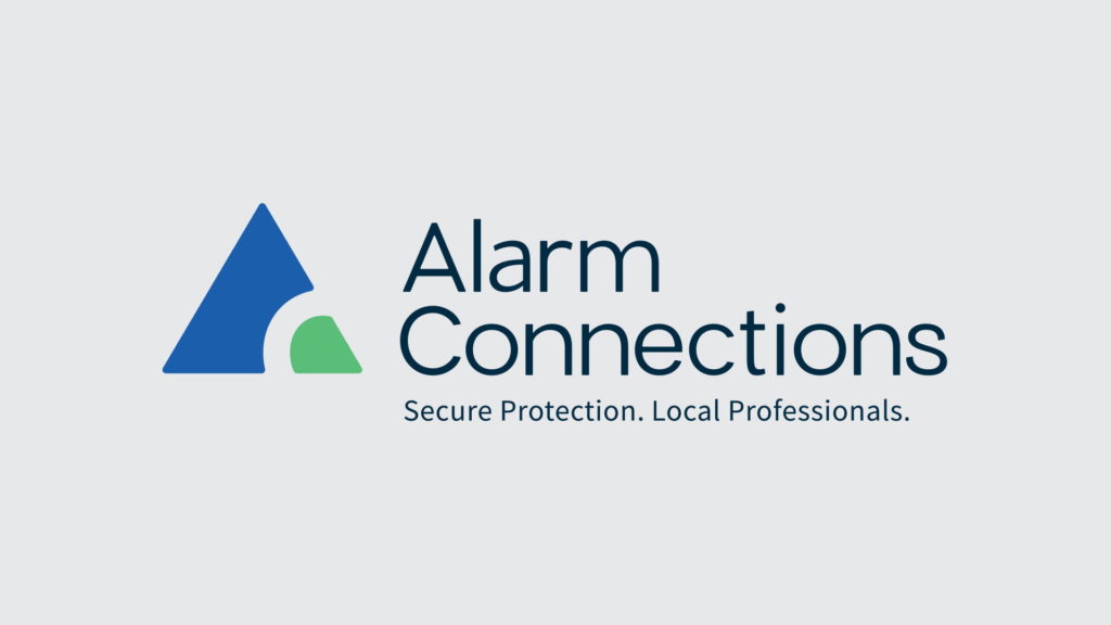 The logo for Alarm Connections demonstrates the use of sans serif fonts.
